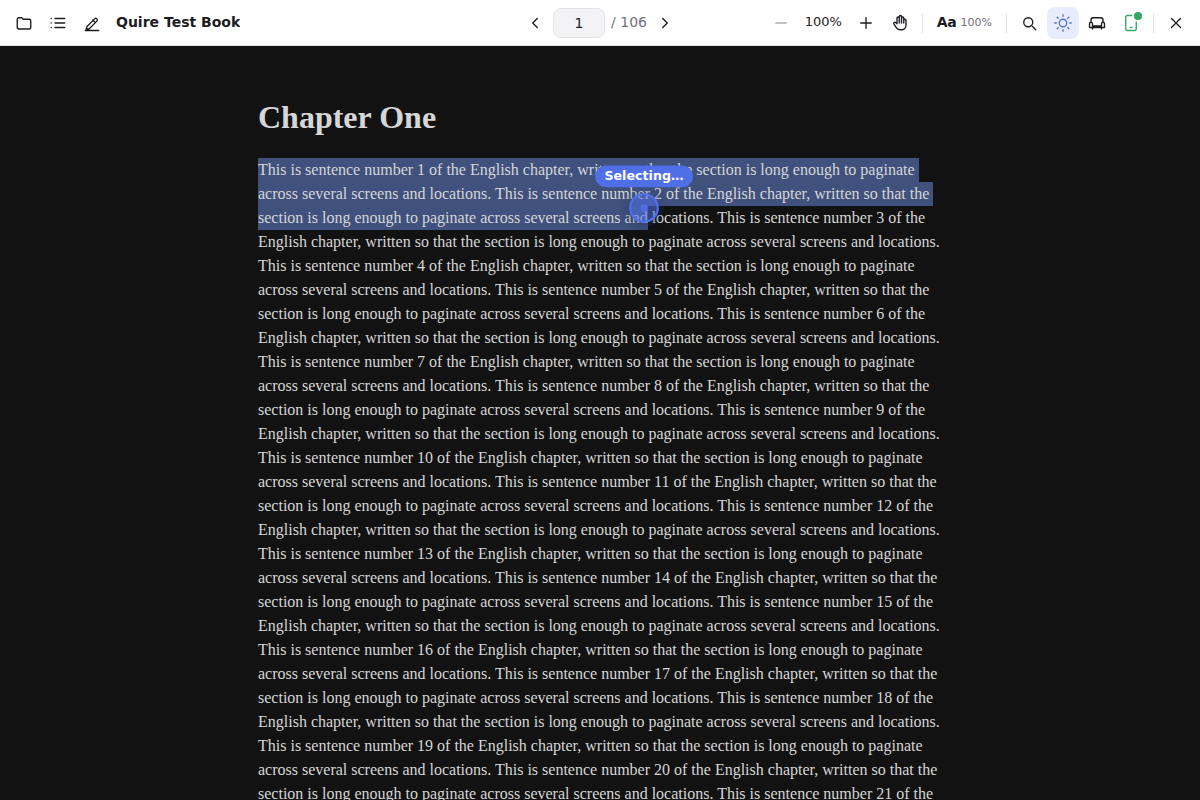 Selecting text on the desktop with the remote cursor